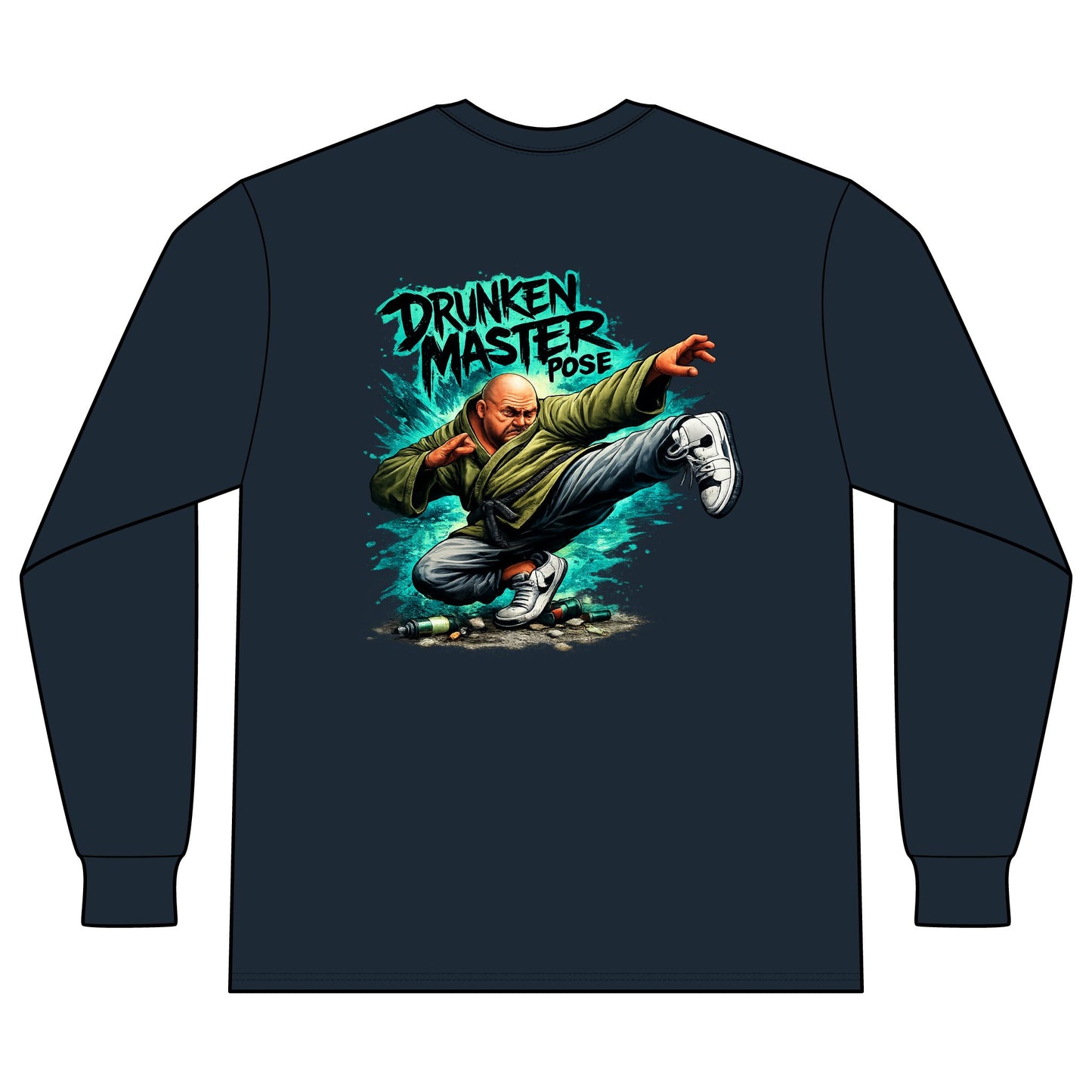 Drunken Master Pose Long Sleeve T-Shirt
