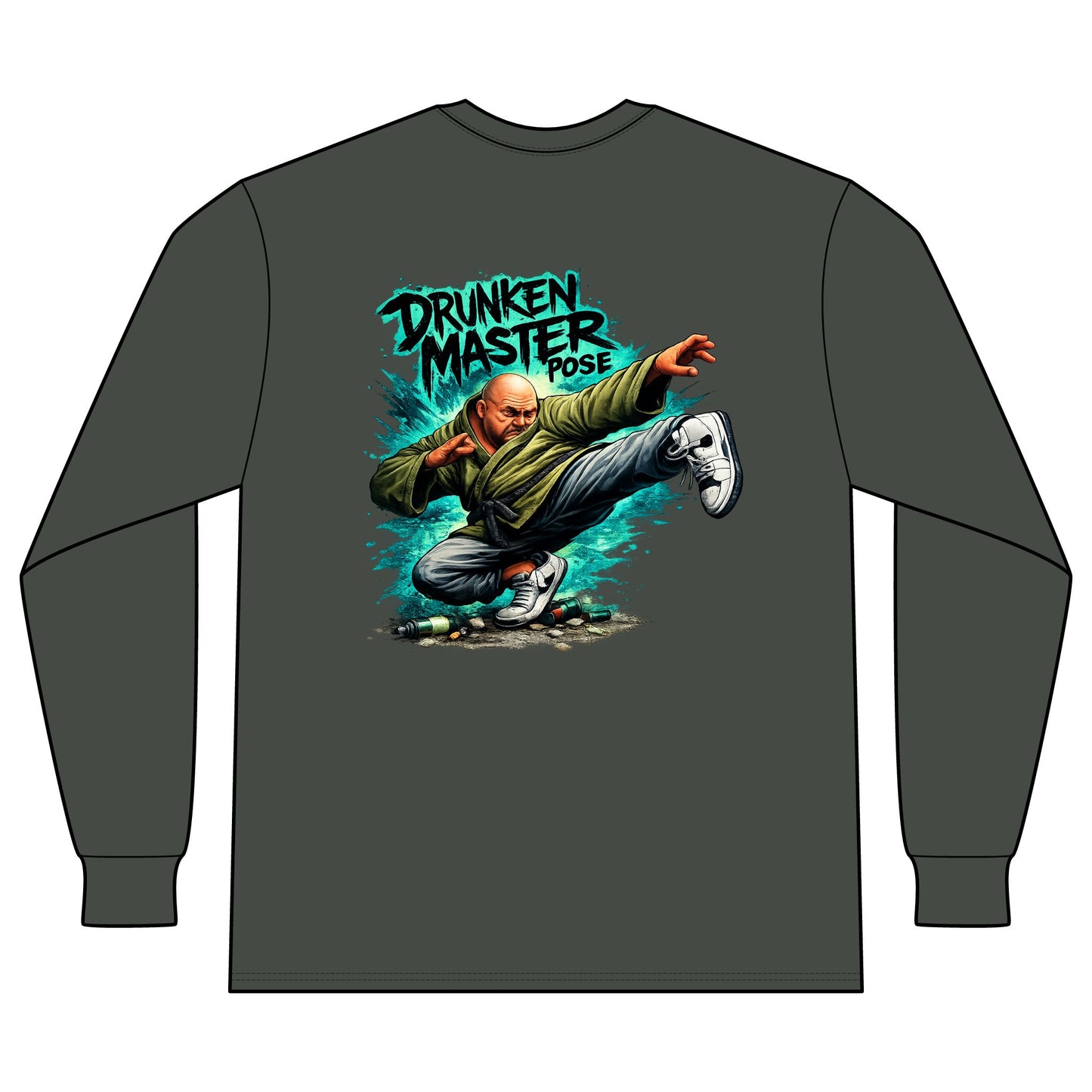 Drunken Master Pose Long Sleeve T-Shirt
