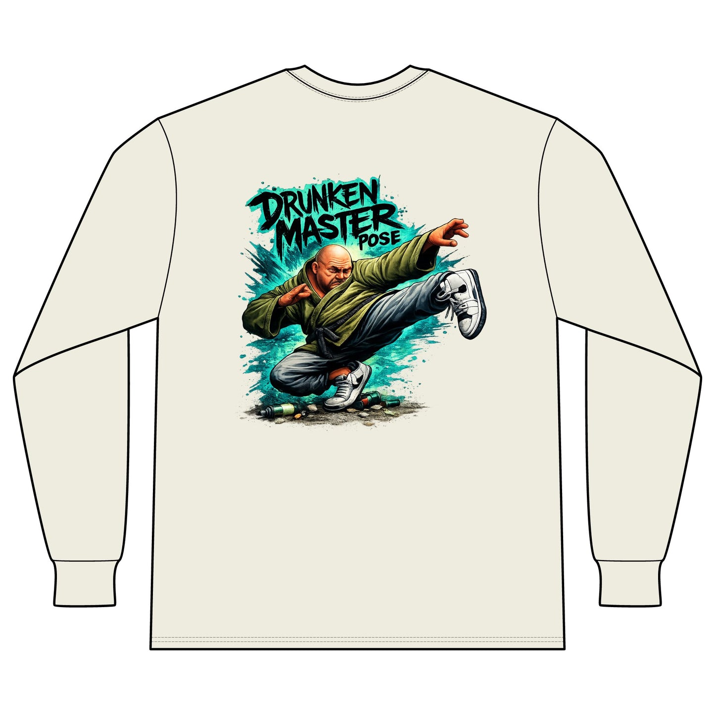 Drunken Master Pose Long Sleeve T-Shirt