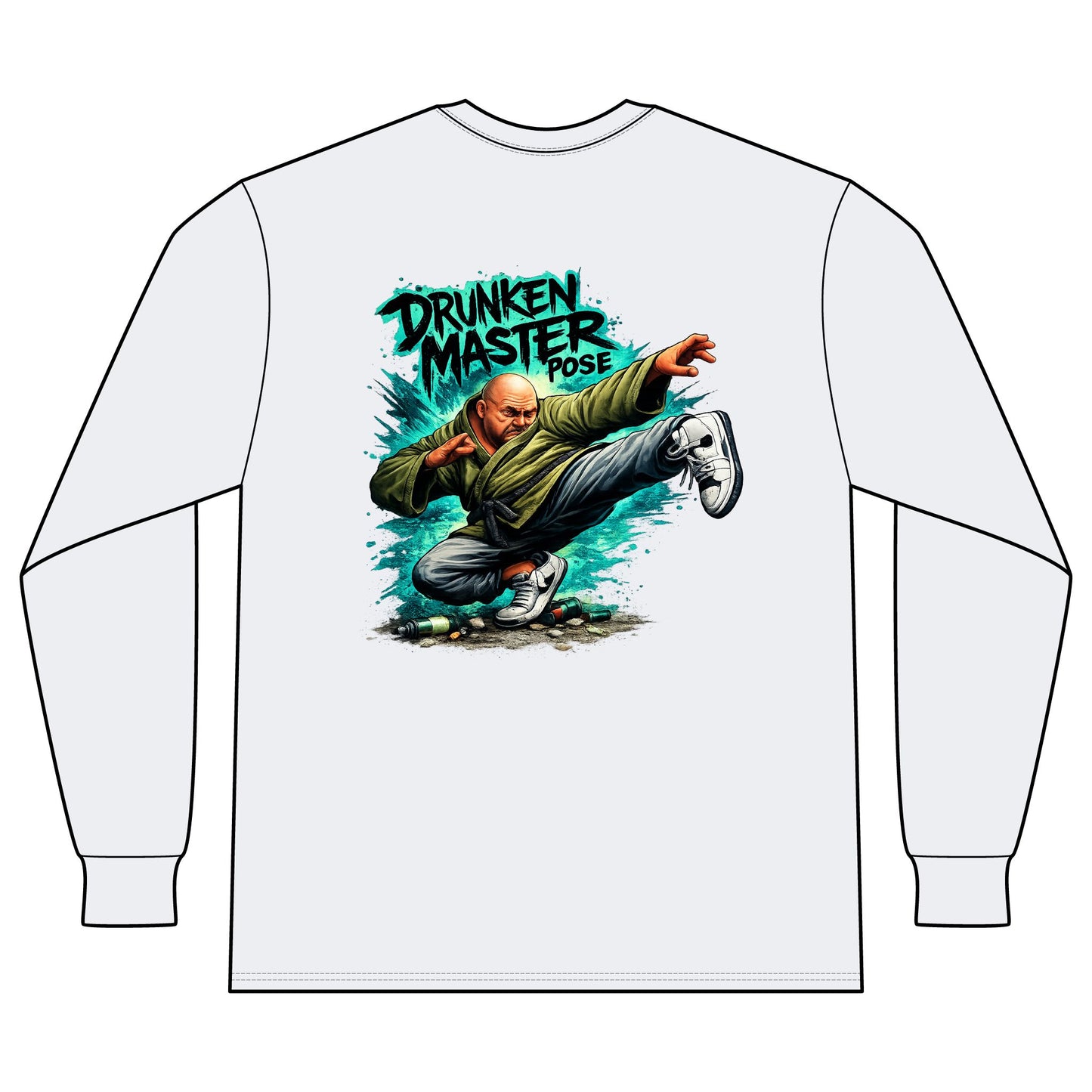 Drunken Master Pose Long Sleeve T-Shirt