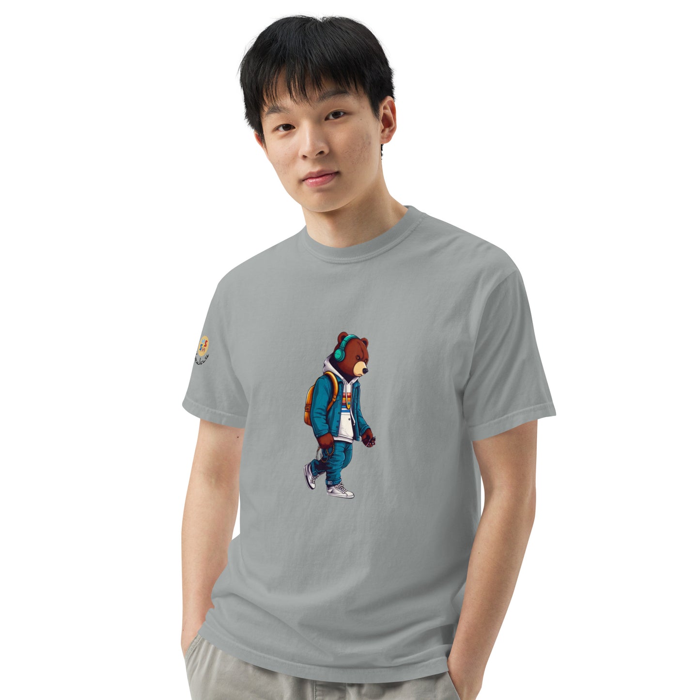 Bear in the city Unisex garment-dyed heavyweight t-shirt LIMITED Edition design