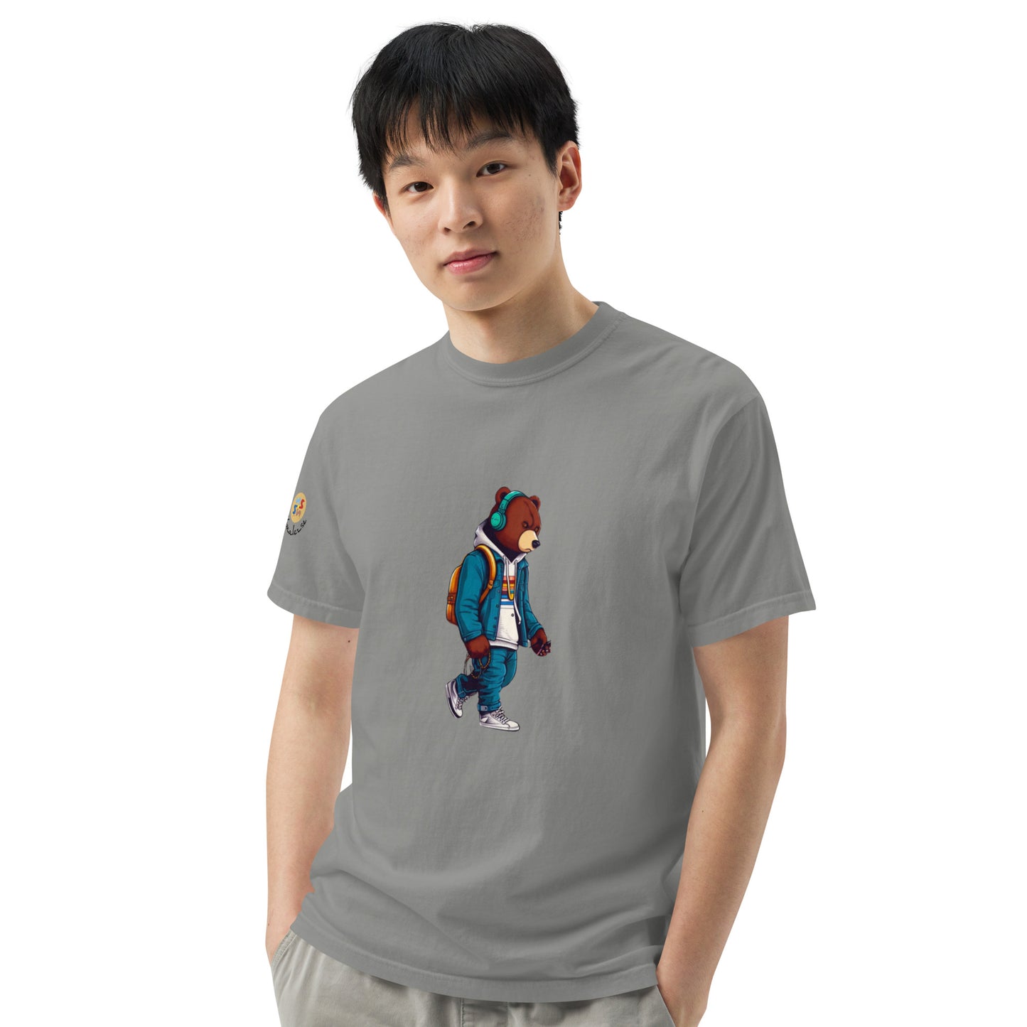 Bear in the city Unisex garment-dyed heavyweight t-shirt LIMITED Edition design