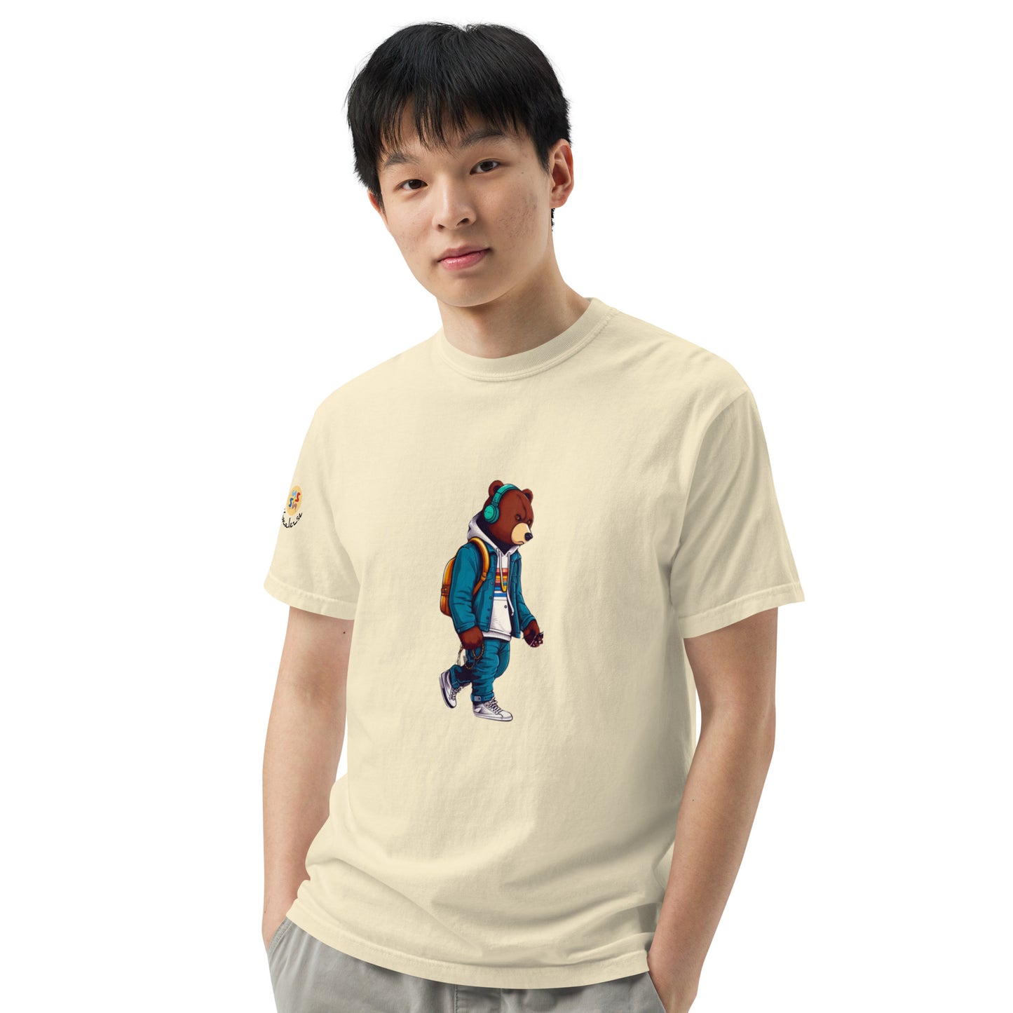 Bear in the city Unisex garment-dyed heavyweight t-shirt LIMITED Edition design