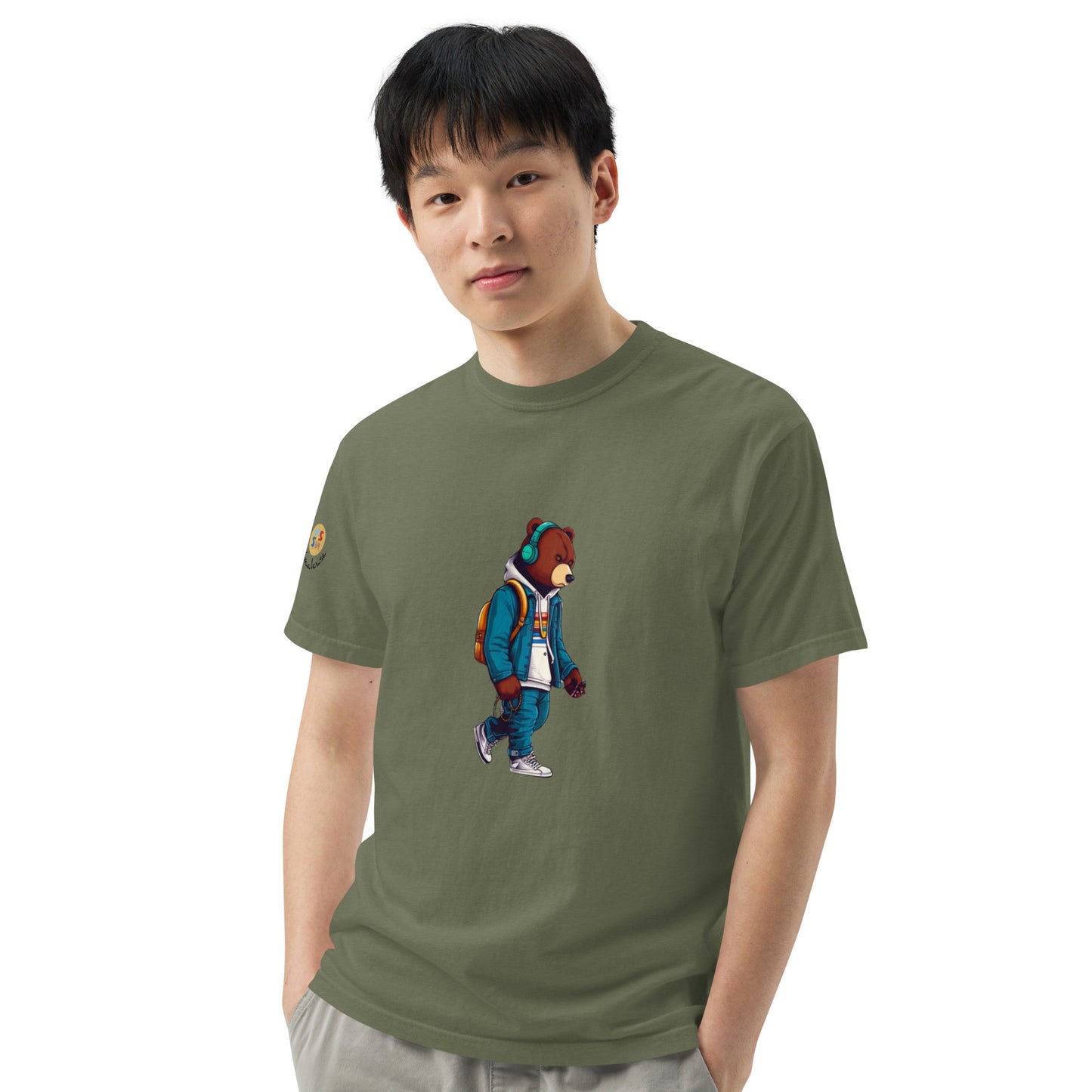 Bear in the city Unisex garment-dyed heavyweight t-shirt LIMITED Edition design