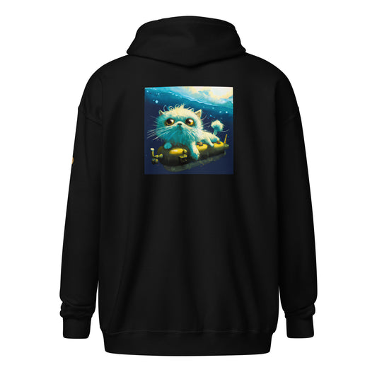 Submarine Cat Unisex heavy blend zip hoodie design