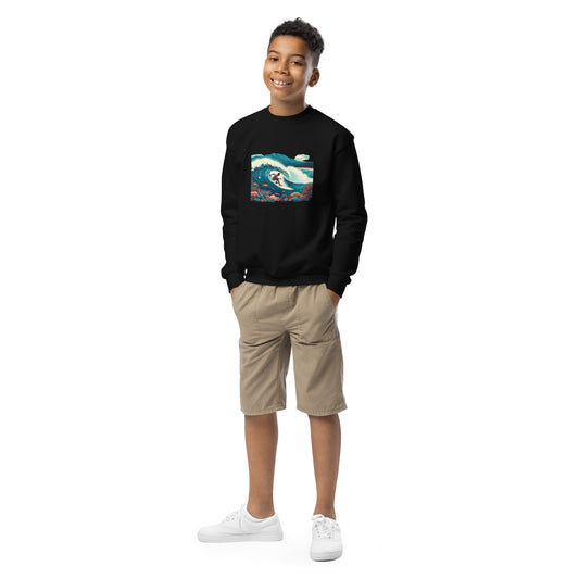 SURFING JOY Youth crewneck sweatshirt LIMITED EDITION Design