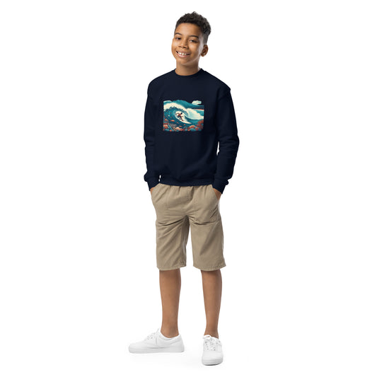 SURFING JOY Youth crewneck sweatshirt LIMITED EDITION Design
